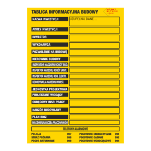 Tablica budowy